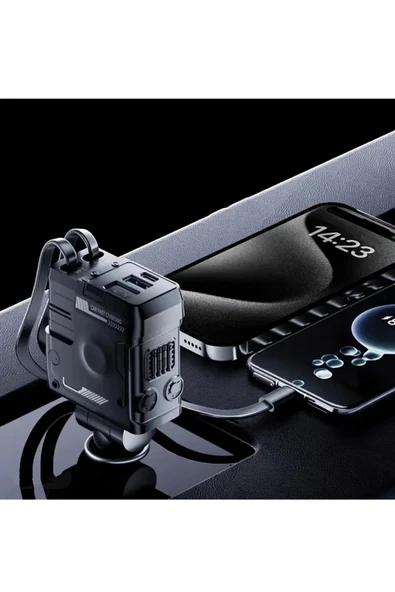 ACL ACC-02 66W Starlight Araç Şarj Cihazı | 4in1 Arada Kablo | Geri Çekilebilir | Type-C Lightning USB Girişli - 4