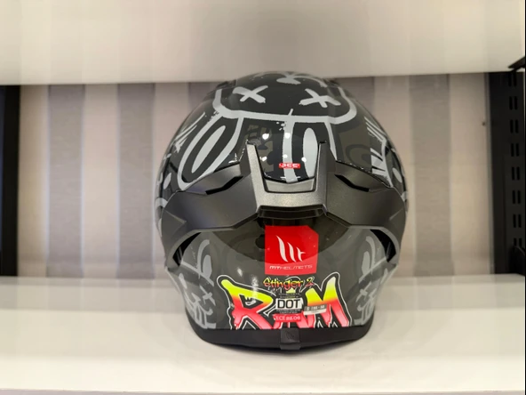 KASK MT STINGER RAM F1 PARLAK SİYAH/GRİ - 3