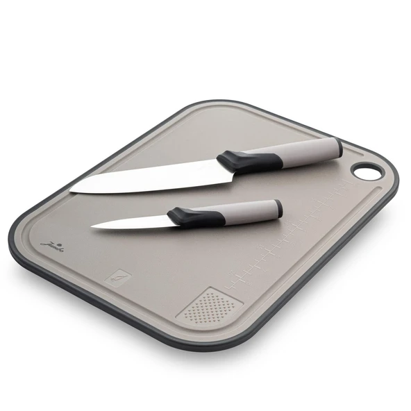 Jumbo Smart Grey Kesme Tahtası ve 2'li Bıçak Seti - 5