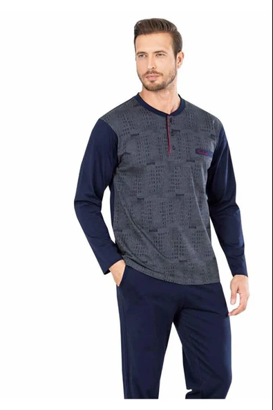 Pierre Cardin Erkek Uzun Kollu Jakarlı Özel Kutulu Pijama Takımı