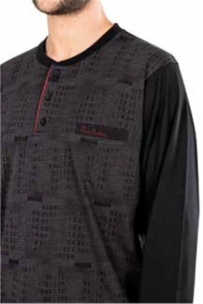 Pierre Cardin Erkek Uzun Kollu Jakarlı Özel Kutulu Pijama Takımı - 3