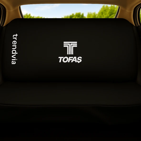 TOFAŞ Logolu Penye Kumaş Oto Koltuk Kılıfı Takımı Siyah  Tüm Araçlara Uygun Servis Kılıfı - 2