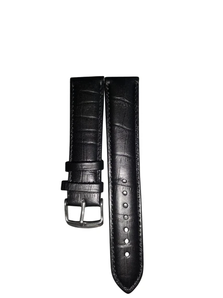 22mm Saat Uyumlu Siyah Renk  Deri Saat Kordonu Kayışı