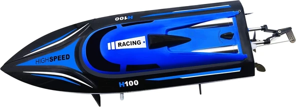 H100 RC Hız teknesi su geçirmez yüksek hızlı 35 CM Mavi RENK - 2