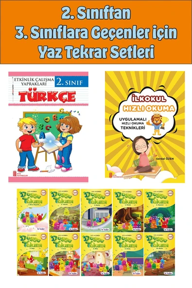 2.Sınıftan 3.Sınıfa Geçenler İçin  Hızlı Okuma ile Türkçe Etkinlik Kitabım+10 lu Hikaye Seti 2 ürün görseli 1