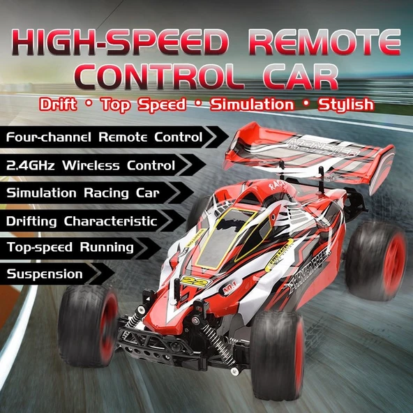 9010-1F 1:10 Kumandalı 40 CM  Dev Off-Road Araba – Şarjlı, 2.4GHz, Yüksek Hızlı RC Arazi Aracı - 2