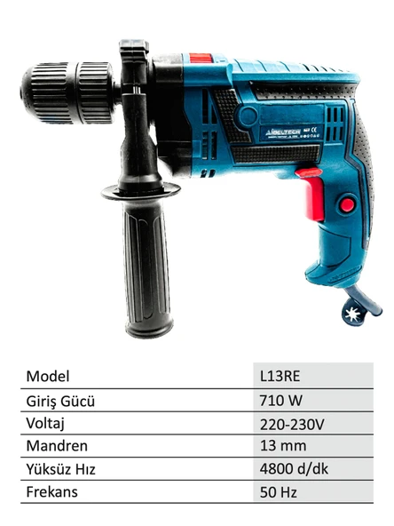 Germany Style İbeltech L13RE 710 Watt Elektrikli Darbeli Matkap - 2