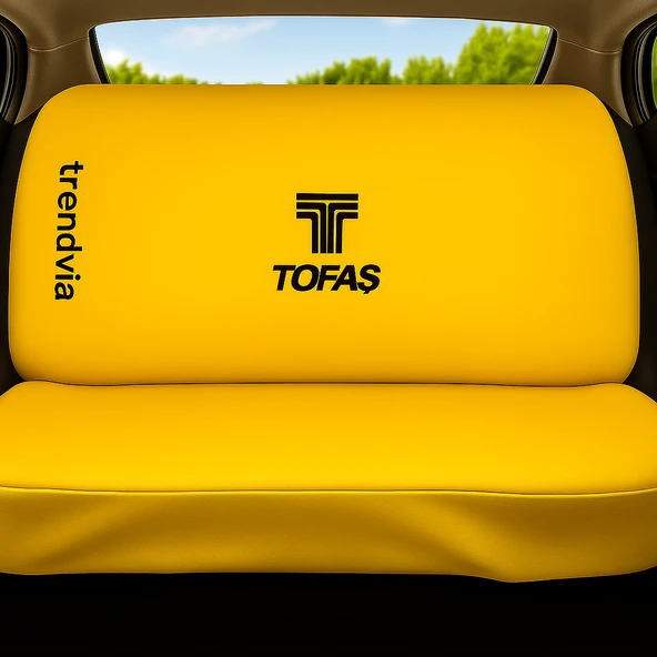 TOFAŞ Logolu Oto Koltuk Kılıfı Takımı  Sarı Penye Kumaş Ön ve Arka Servis Tipi Kılıf - 2