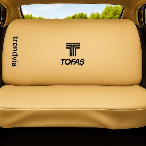 TOFAŞ için bej ön ve arka oto servis koltuk kılıfı penye kumaş koltuk seti - 2