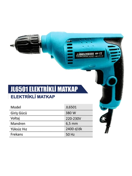 Germany Style İbeltech Jl6501 Elektrikli 6.5mm 380 Watt Matkap - 2