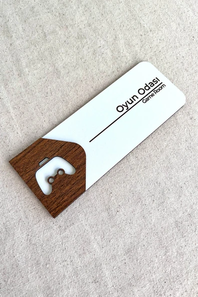 Oyun Odası Kapı Tabelası – MDF Yönlendirme ve Oda Levhası | 19x7 cm Çift Katmanlı - 2