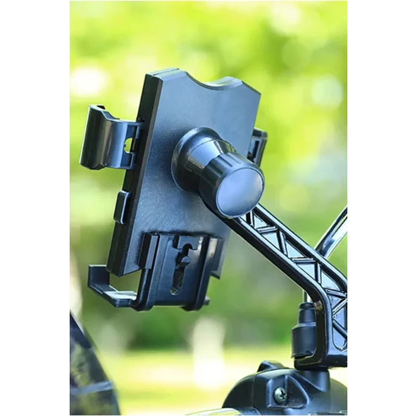 Otommatik Model Motosiklet Telefon Tutucu Ayna Bağlantılı - 6