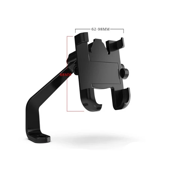 Alüminyum Gövdeli Metal Ayna Bağlantılı Motosiklet Telefon Tutucu 7 İnç Xl - 13