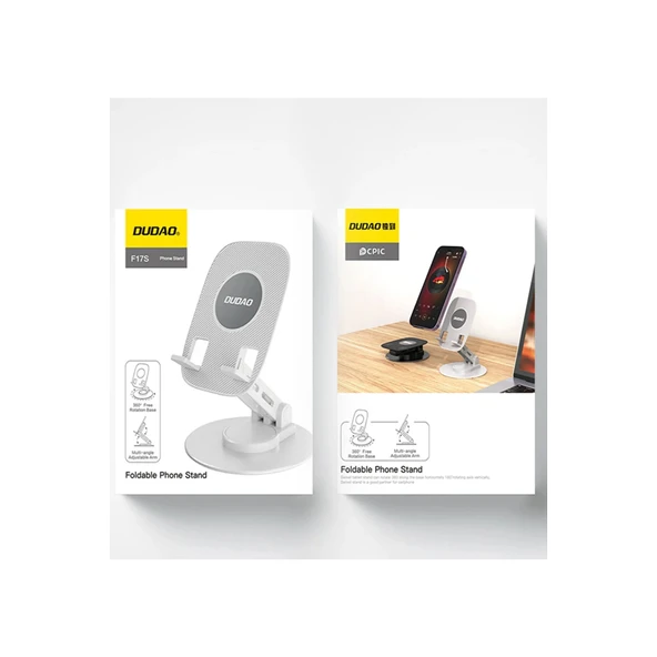 F17s Masaüstü Telefon Tutucu Döner Tabanı Alüminyum Paslanmaz Çelik Katlanabilir - 4