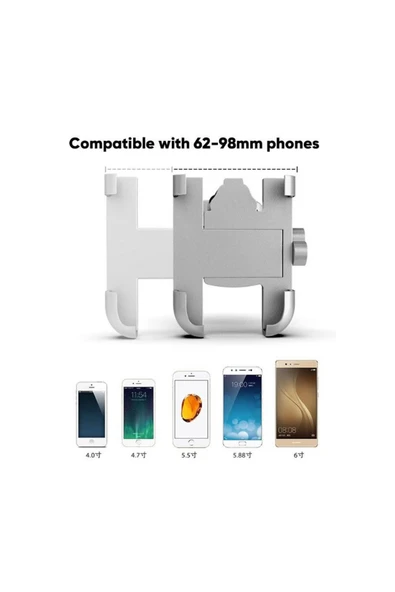 Alüminyum Gövdeli Metal Gidon Bağlantılı Motosiklet Telefon Tutucu 7 İnç Xl - 14