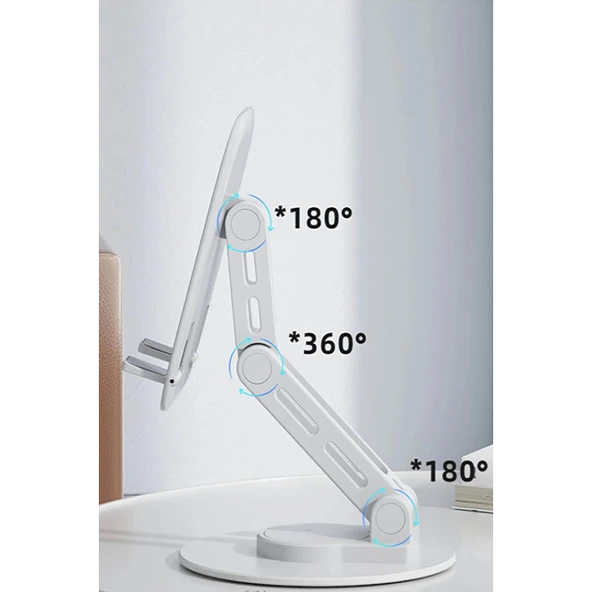 F17s  Masaüstü Telefon Tutucu Döner Tabanı Alüminyum Paslanmaz Çelik Katlanabilir - 2