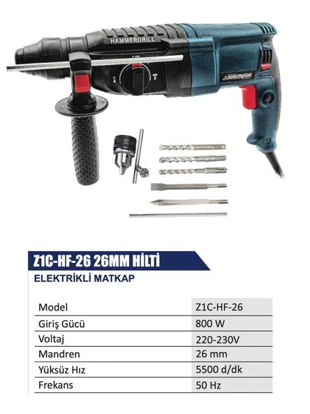 Germany Style İbeltech Profesyonel 800 W 2.26 Kırıcı Delici Matkap - 2