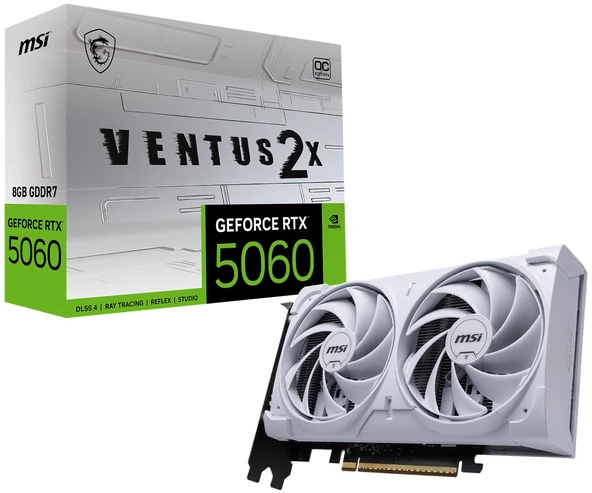 MSI VGA GEFORCE RTX 5060 8G VENTUS 2X OC WHITE RTX5060 8GB GDDR7 128B DX12 PCIE 5.0 X16 3XDP 1XHDMI