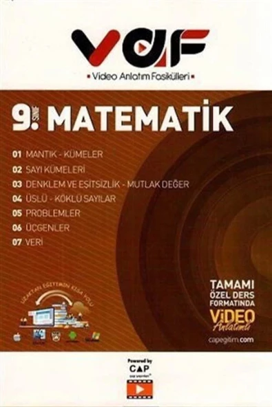 *Kampanya* Çap Vaf 9.Sınıf Matematik Video Anlatım Fasikülleri - 1