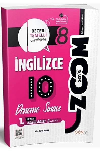 Günay 8.Sınıf 1.Dönem İngilizce 10 Deneme