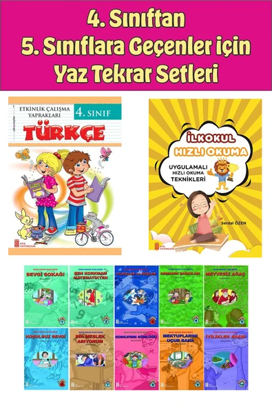 4.Sınıftan 5.Sınıfa Geçenler İçin  Hızlı Okuma ile Türkçe Etkinlik Kitabım+10 lu Hikaye Seti
