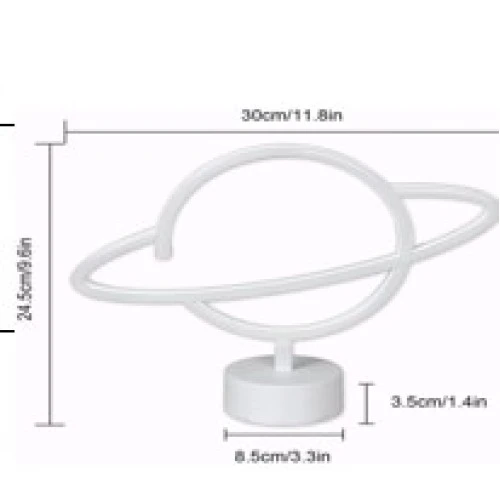 Neon Işıklı Satürn Lamba Pil+usb - 2