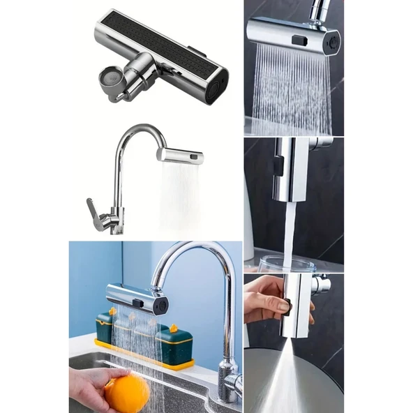 Buffer® 3 Farklı Modlu Çok Amaçlı Musluk Adaptörü Evrensel Musluk Başlığı Şelale Musluk - 6