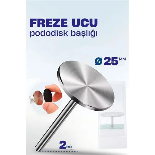 Modacar 25 mm Pododisk Başlığı - Pododisk Freze Ucu Profesyonel Paslanmaz Çelik