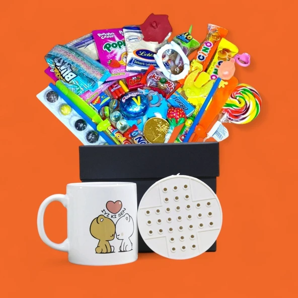 Geçmişin Büyüsüyle Dolu Özel Siyah Hediye Kutusu ve İyi Ki Sen Yazılı Kupa Bardak