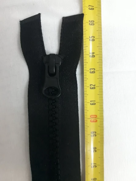 EVREN EV TEKSTIL Siyah Kemik Diş 65 cm Fermuar - 10 Adet - 2