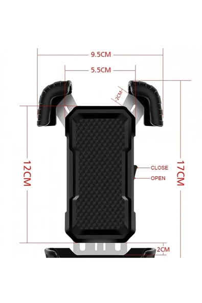 360° Derece Ayarlanabilen Gidon Bağlantılı Bisiklet Motosiklet İçin Abs 4-7.8″ İnç Telefon Tutucu - 15