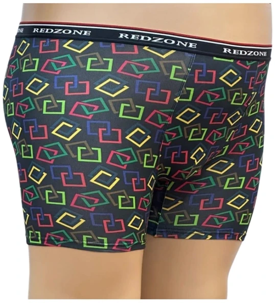 Kare Desenli Dijital Baskılı Büyük Beden Likralı Boxer ürün görseli 1