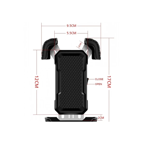 360° Derece Ayarlanabilen Gidon Bağlantılı Bisiklet Motosiklet İçin Abs 4-7.8″ İnç Telefon Tutucu - 7