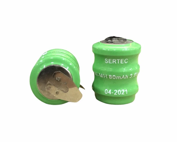 3.6v 3s1p 80 Mah 2 Pin Nı-mh Buton Pil