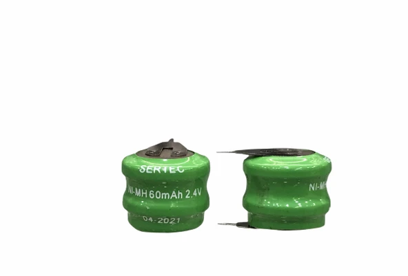 2.4v 2s1p 60 Mah 2 Pin  Nı-mh Buton Pil