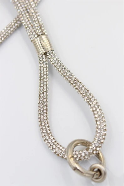 Telefon Charmı Gümüş Taşlı Telefon Bileklik Askısı - 3