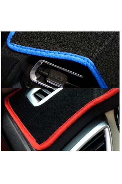 Dacıa Logan / Sandero (2010-2014) 3d Torpido Koruma Kılıfı - Ön Göğüs Kaplama - Siyah Şerit - Resim 3