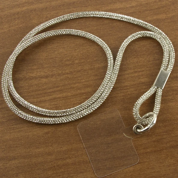 Gümüş Taşlı Telefon Boyun Askısı - 3