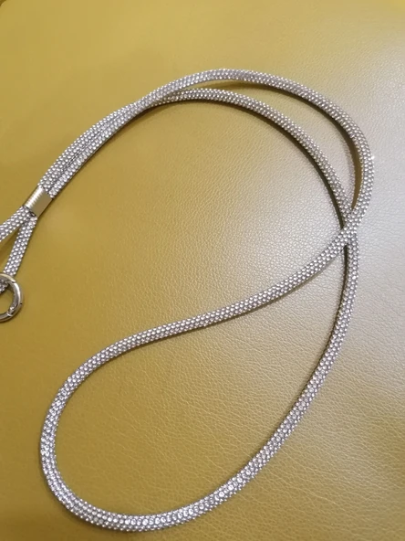 Gümüş Taşlı Telefon Boyun Askısı - 4