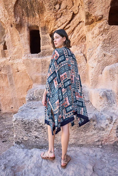 Etnik Desenli 3'lü Alt Üst Takım - 8