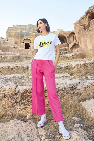 Kısa Kollu "Calm Down" Eşofman Takımı - 4