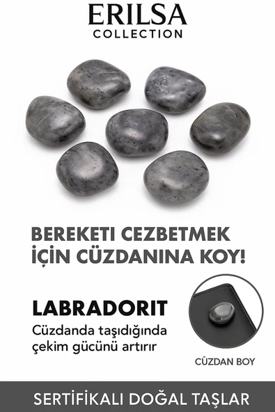 Sertifikalı Cüzdan Boy Yansımalı Labradorit Taşı – Spekrolit Güçlü Sezgi ve Koruma Hissi Sağlar