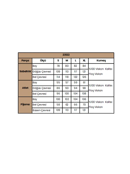 Etnik Desenli 3'lü Pijama Takımı - Resim 3