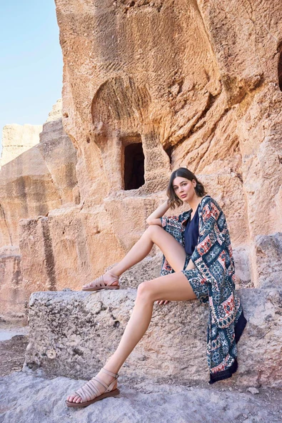 Etnik Desenli 3'lü Alt Üst Takım - 10