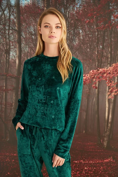 A star is born! Kadife Pijama Takımı - Resim 4