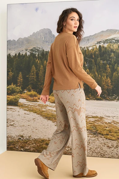 Desenli Uzun Kollu Alt Üst Takım - 5