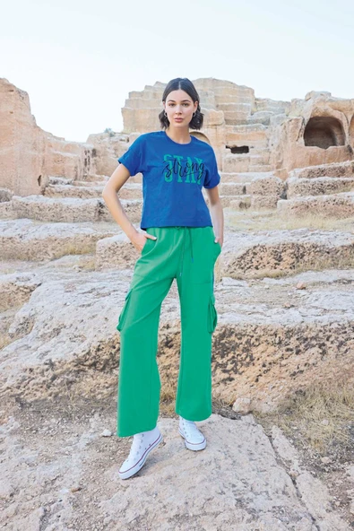 Kısa Kollu "Stay Strong" Eşofman Takımı - 5