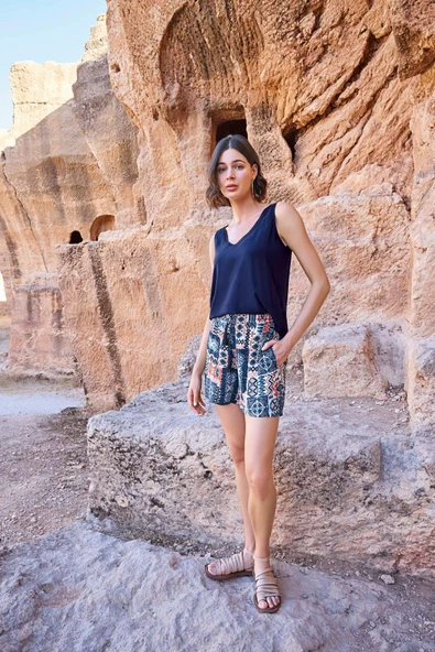 Etnik Desenli 3'lü Alt Üst Takım - 11