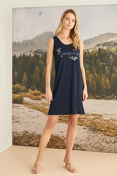 Yaprak Desenli "Romantic Life" Sabahlık Takımı - 6