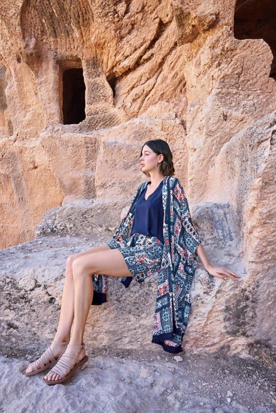 Etnik Desenli 3'lü Alt Üst Takım - 9